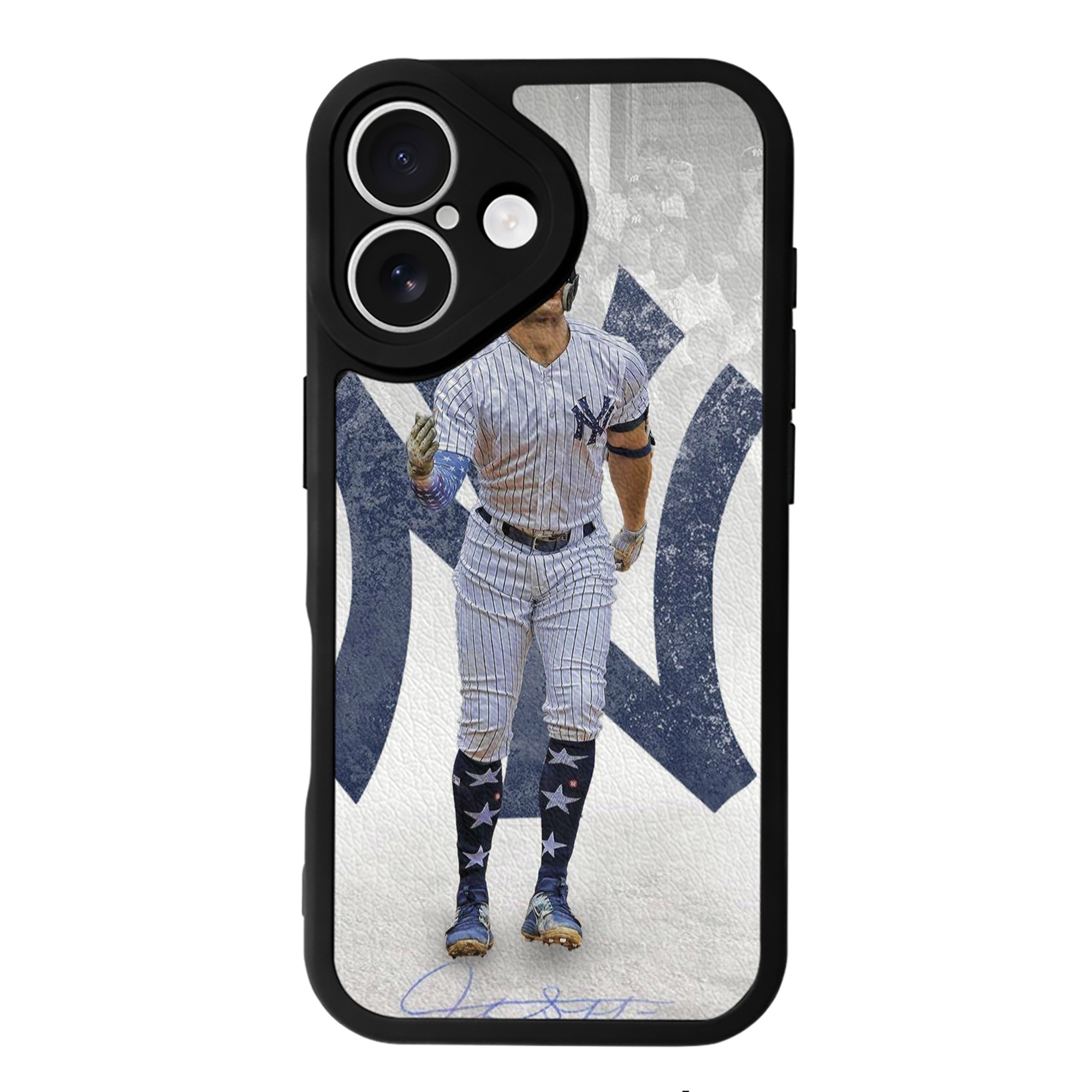 Giancarlo Stanton 15 IPhone 16 Silicone Leather Case – UV Print, Lambskin Texture – Perfect Fit, Wireless Charging Compatible, Scratch Resistant, Precise Cutouts – Stylish Protection For IPhone 16